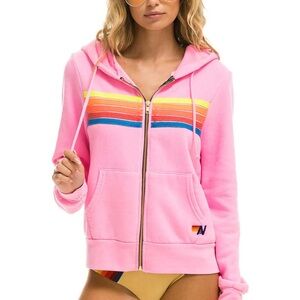Aviator Nation Pink Zip-Up Hoodie